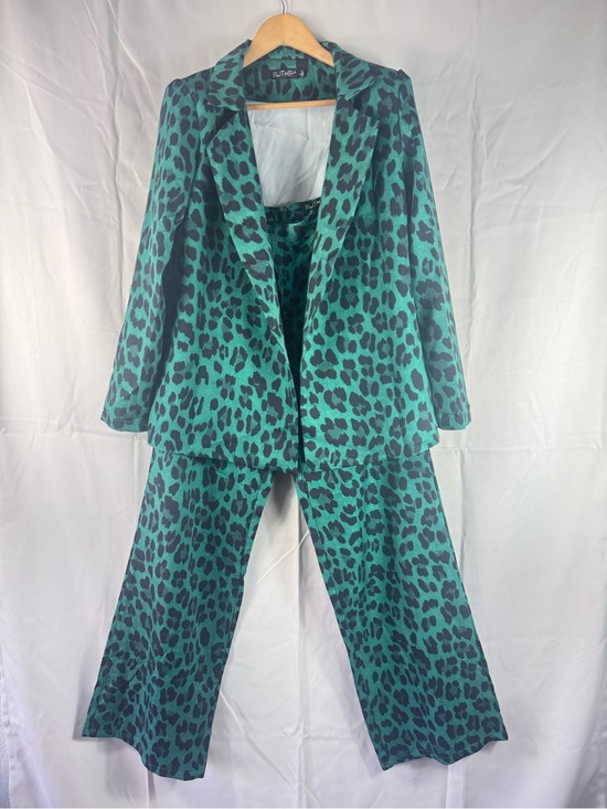 Butter Pants - Blithe Green and Black Leopard-Print Pant 2 piece Suit